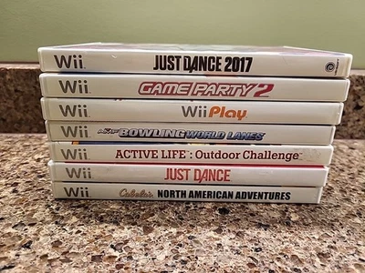 Nintendo Wii Games Lot of 7 Just Dance Outdoor Challenge Bowling Game Party 2 - Image 1 of 4