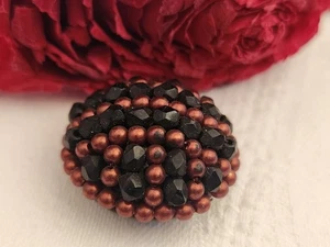 Bouton vintage  métal torsade perle main bijoux parurier 2,5 cm G5C - Picture 1 of 5