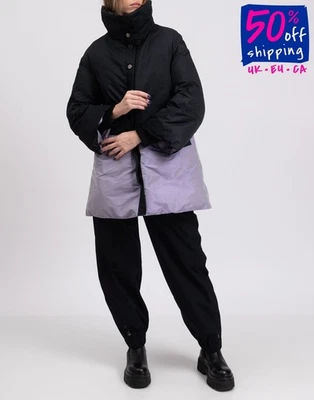 RRP€680 MARIDO Parka Style Jacket IT38 US0 XS Two-Tone High Neck Made in Italy - Image 1 of 4