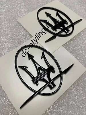 2xSide Maserati Trident Badge Granturismo Ghibli Levante Quattroporte Coupe 3200 - Image 1 of 3