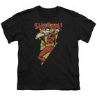 Shazam In Bolt Kids Youth T Shirt Licensed Captain Marvel DC Comics Tee Black 