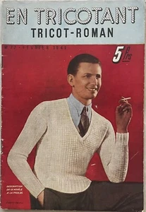 EN TRICOTANT n° 77 Février 1942 revue ancienne Tricot Crochet et Roman - Picture 1 of 4
