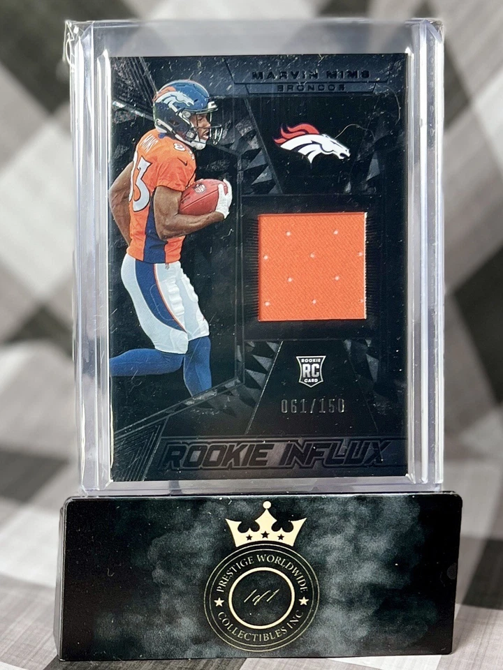 Marvin Mims Jr. 2023 Panini Black Rookie Influx Patch /150 #RI-18 DEN Broncos RC - Image 1 of 2