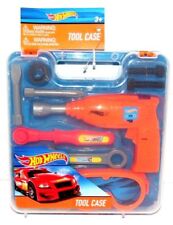 Hot Wheels Cars Tool Box Case Drill Bits Wrenchs Screws Nuts and Goggles