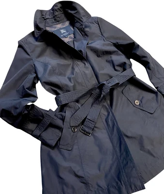 Burberry London США обязанность оплаченный черный одиночный половина пальто размер M 46 женщин б/у - Изображение 1 из 4