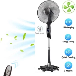 DRUN 16" Oscillating Pedestal Fan – Remote Control, LED Touch Display, 3 Modes - Picture 1 of 9