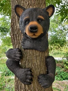 Tree Decor Outdoor Scuplture Baby Bear Up a Tree Garden Peeker Tree Hugger Outdo - Picture 1 of 5