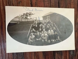 1909 Real Photo Postcard - Mansfield College Pennsylvania Football Team w Scores - Picture 1 of 5