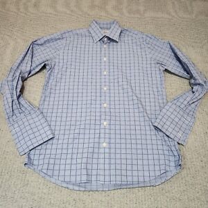 🇬🇧 Charles Tyrwhitt Blue Plaid French Cuff Slim Fit Dress Shirt 16.5/36in