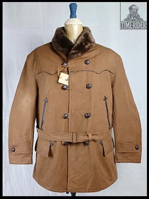 1950s-1960s French Workwear Canadianne Barnstormer Mackinaw Brown Canvas Coat - Image 1 of 4
