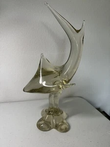 Murano Blown Art Glass Downward Facing Shark (16") - Picture 1 of 7