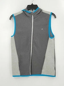 Gap Fit Girls Jacket Vest Full Zip Size XL Gray Sleeveless Hooded Pockets - Picture 1 of 6