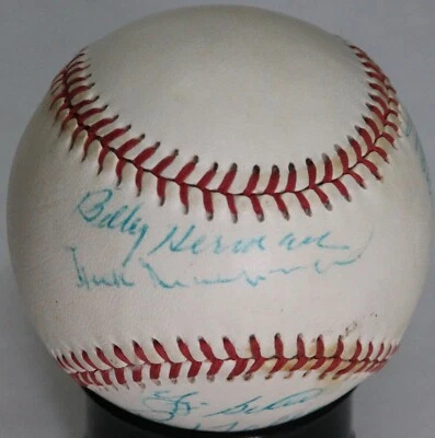 SIGNED HANK GREENBERG HOF BASEBALL JSA BERRA FELLER MUSIAL IRVIN KINER HERMAN - Image 1 of 4