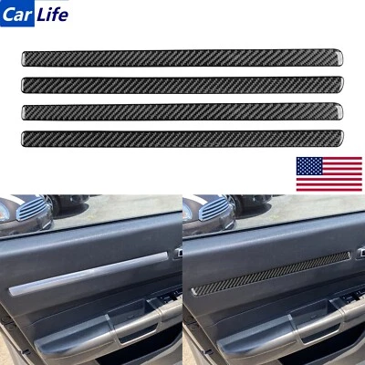 Cubierta de panel de puerta interior de fibra de carbono real 4 piezas para Dodge Magnum Charger 08-10 Foto 1 de 4