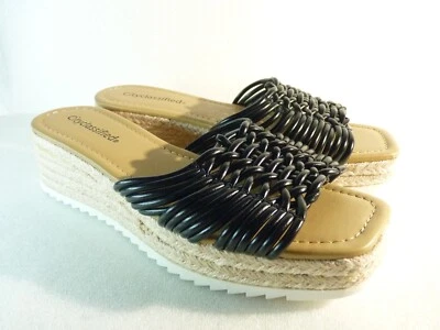 City Classified Women sandals Wedge Espadrille Black Slide Size 9 SKU 10635 - Image 1 of 4