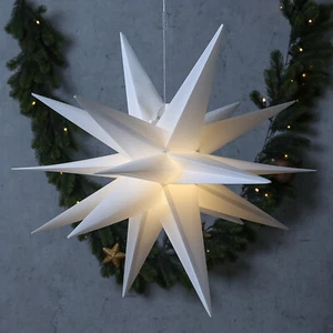 LED Outdoor Stern 3D warmweiße hängend Außentrafo weiß Weihnachtsstern - Bild 1 von 4