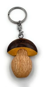 Handmade Holz Schlüsselanhänger Steinpilz Pilz Wald Dickröhrlinge Anhänger - Bild 1 von 5