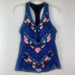 Beach House Tankini Top On The Vine Floral Zip Racerback Women's Size 6 NWT - Picture 1 of 10