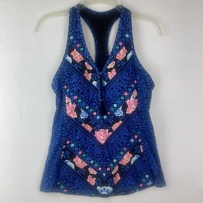 Camiseta Tankini Beach House On The Vine Floral Cremallera Espalda Corredora Para Mujer Talla 6 Nueva con Etiquetas Foto 1 de 4