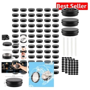 78 Pcs 2 Oz Durable Aluminum Tin Cans with Screw Tops for Crafts & Food Storage - Picture 1 of 8