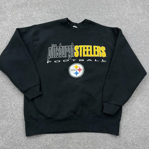 Vintage Pittsburgh Steelers Sweatshirt Men Large Crew Neck Sweater USA Faded 90s Cover