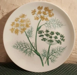 Botanical Herb Seed by Horchow Salad Plate Fennel Seed Large Floral Design 7.75" - Picture 1 of 3