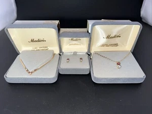 Vintage Medici Necklaces And Earrings Cubic Zirconia And Amethston - Picture 1 of 7