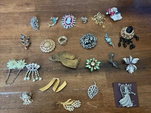 Lotto 23 Pezzi Spilla Vintage + Moderna Oro, Argento, Multicolore - Foto 1 di 19