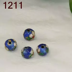 12mm 4pcs Vintage Round Fashion Cloisonne bracelet Handmade Beads DIY Jewelry 11 - Picture 1 of 2