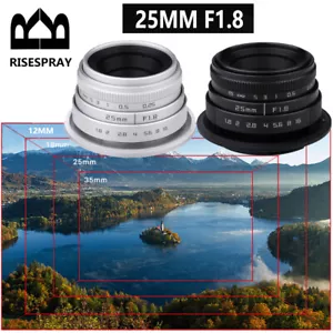 Mini lente RISESPRAY 25 mm f/1,8 CCTV para Nikon 1 V3 V2 V1 AW1 J5 J4 J3 J2 J1 S2 - Imagen 1 de 16