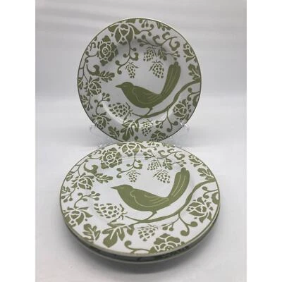 Platos de postre para ensalada Pier 1 8,25" gres verde sobre blanco 3 EA Foto 1 de 4