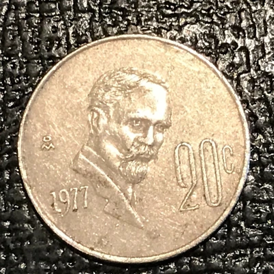 HIGH GRADE XF/AU 1977 MEXICO 20 CENTAVOS COIN-MAR170 - Image 1 of 2
