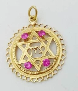 Vintage 14 karat Gold Star of David , Zion ,Pendant - Picture 1 of 3
