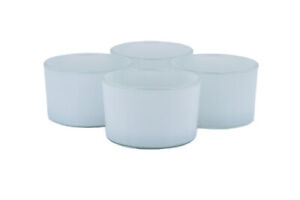 4 Teelichthalter 51x33mm Teelichtgläser Kerzenhalter Teelichtglas Set weiß matt