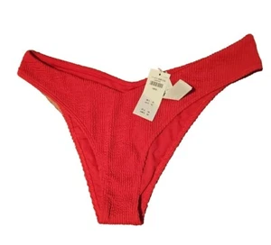 NWT Abercrombie & Fitch High Leg Cheeky Bikini Bottoms Size L Rose Pink Textured - Picture 1 of 4