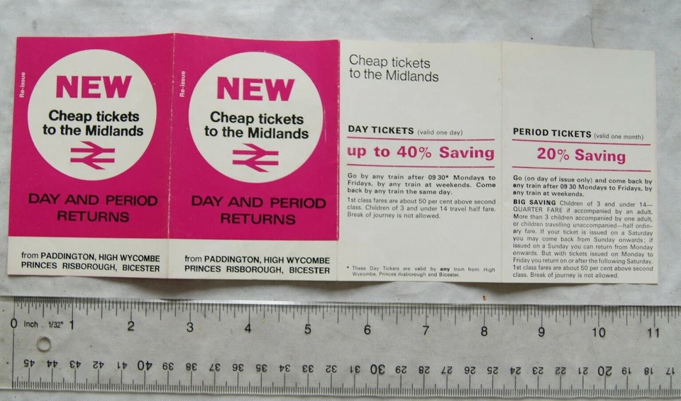1968 British Rail leaflet - Cheap tickets to the Midlands, Day & Period Returns - Image 1 of 1