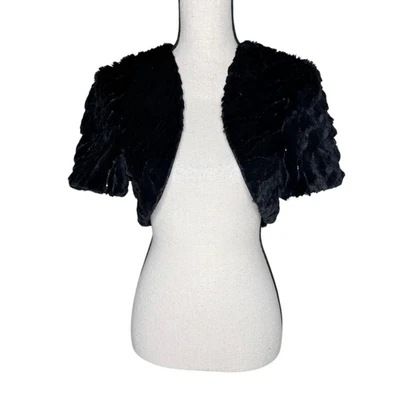 Bolero Marina Negro Lentejuelas Imitación Piel Manga Corta Talla M Noche, Fiesta Foto 1 de 4