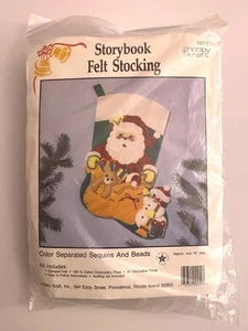 NOS Hobby Kraft Bilderbuch Filzstrumpf Kit Weihnachtsmann Schneemann Spielzeug 18" USA - Bild 1 von 5