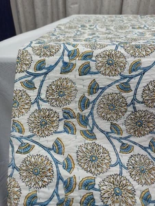 New Hand Block Print Indian Kantha Quilt Bedding Throw Bedspread Cotton Handmade - Picture 1 of 5