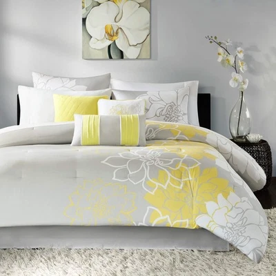 Lola Sateen Cotton Comforter Set-Casual Medallion Floral Design All Season Do... - Image 1 of 4