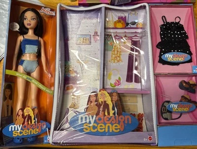 2004 Mattel My Design Scene Nolee doll Closet outfits NEW Case Hangers - Image 1 of 4