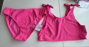 Marks and Spencer Crinkle Bow Pink Bikini Age 15-16 Years - Picture 1 of 8