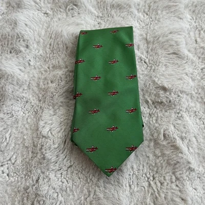 Corbata J Crew Para Hombre Verde Estampado Avión 100% Seda Hecha en EE. UU. Corbata Clásica Regalo Foto 1 de 4