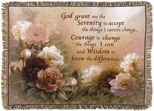 Manta de tapiz afgano tejido oración religiosa hecha en Estados Unidos Serenity - Imagen 1 de 2