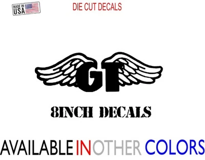 GT WINGS 8" DECAL - IN COLORS BMX OLD SCHOOL GT BIKE DECALS - Image 1 of 2