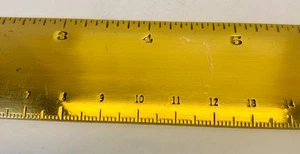 Vintage massives poliertes Messing 12 Zoll 1 Fuß Schreibtisch Schule Arbeit Büro Lineal - Bild 1 von 3