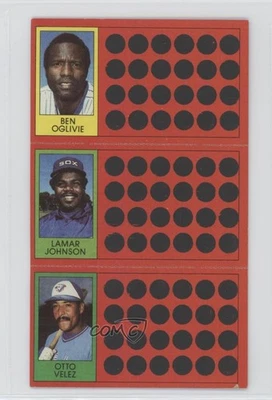 1981 Topps Baseball Scratch-Off Ben Oglivie Lamar Johnson Otto Velez #7-26-44 - Image 1 of 2