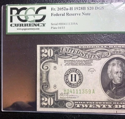 1928-B $20 St. Louis FRN PCGS 40 PPQ DGS Gold on Demand Fr.2052‑H Scarce - Image 1 of 4
