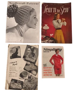 Needlecraft Magazines 40’s 50’s Vintage Sewing Patterns Fashion Simplicity - Picture 1 of 17