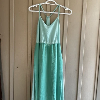 Judith March Women's Two Tone Green Long Maxi Dress Small Racerback Spaghetti St - Image 1 of 4